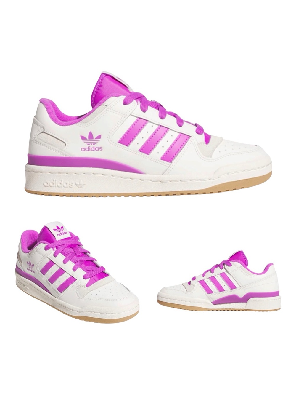 Adidas Originals Forum Low CL W Sneakers Cloud White Purple JR0474 NWT